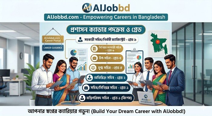 প্রশাসন ক্যাডার পদক্রম ও গ্রেড