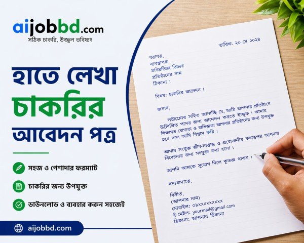 হাতে লেখা চাকরির আবেদন পত্র : সম্পূর্ণ গাইড, নমুনা ও লেখার সঠিক নিয়ম