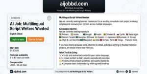 AI Job Multilingual Script Writers