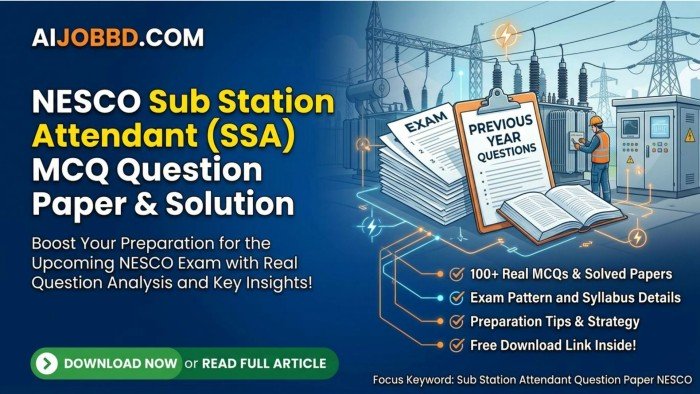 Sub Station Attendant Question Paper NESCO