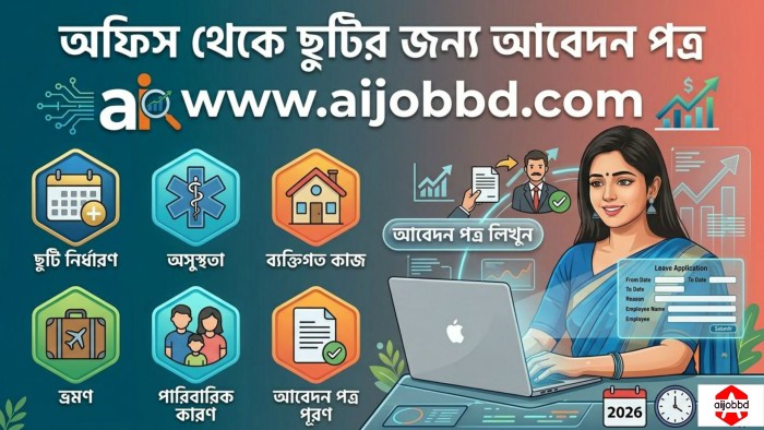 অফিস থেকে ছুটির জন্য আবেদন পত্র নমুনা ও টিপস