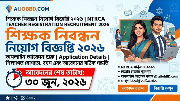 শিক্ষক নিবন্ধন নিয়োগ বিজ্ঞপ্তি ২০২৬ শেষ তারিখ ও যোগ্যতা