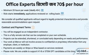 Office Experts রিমোট জব 70$ per hour
