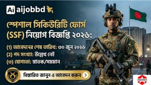 স্পেশাল সিকিউরিটি ফোর্স (SSF) নিয়োগ বিজ্ঞপ্তি ২০২৬