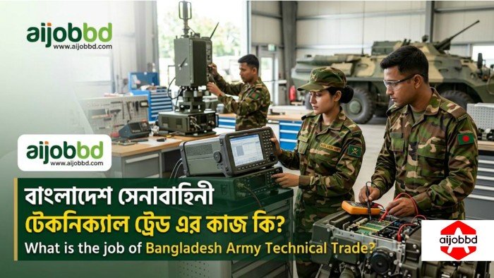 বাংলাদেশ সেনাবাহিনী টেকনিক্যাল ট্রেড এর কাজ কি