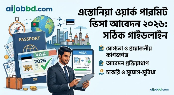 এস্তোনিয়া ওয়ার্ক পারমিট ভিসা আবেদন ২০২৬ বাংলাদেশিদের জন্য সম্পূর্ণ নির্দেশিকা